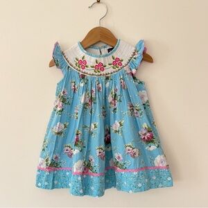 LIL CACTUS VGUC Smocked Floral Flutter Sleeve Spring Dress
